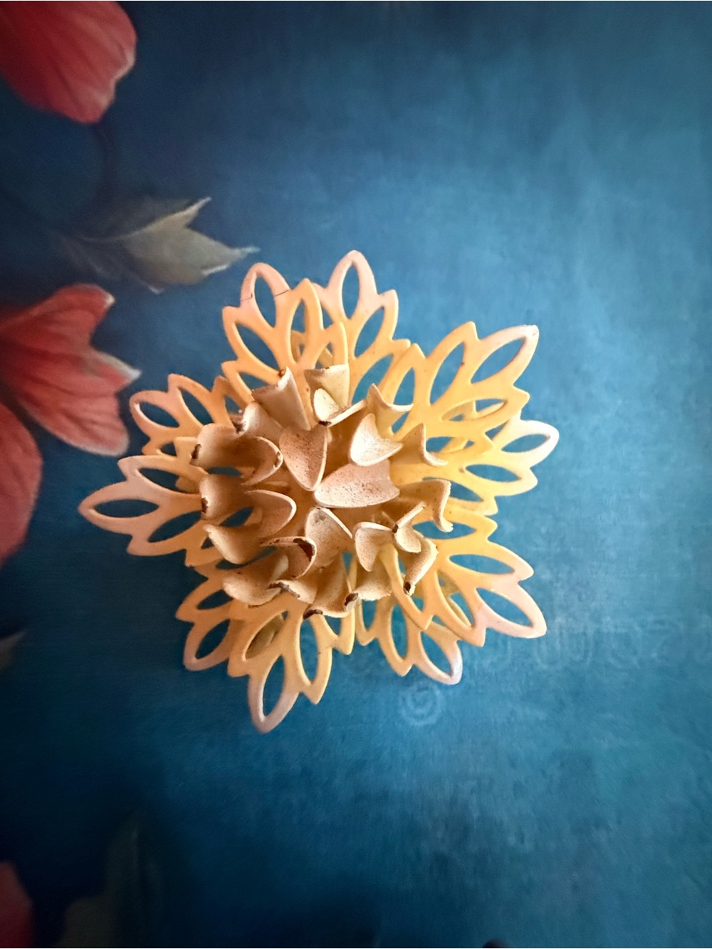 Yellow Floral Enamel Brooch.
